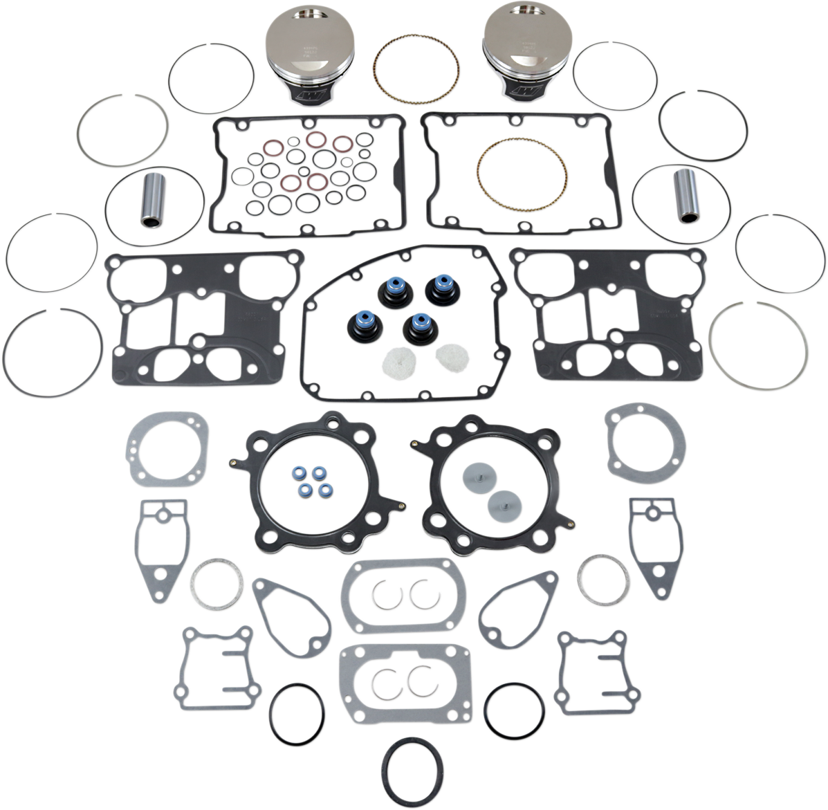 WISECO Piston Kit with Gasket - Standard - Twin Cam 88" Bored to 1550 cc (95 Cubic Inch)