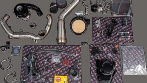 TRASK Tornado Turbo Performance Kit - Black with Brushed Stainless Steel Exhaust - M8