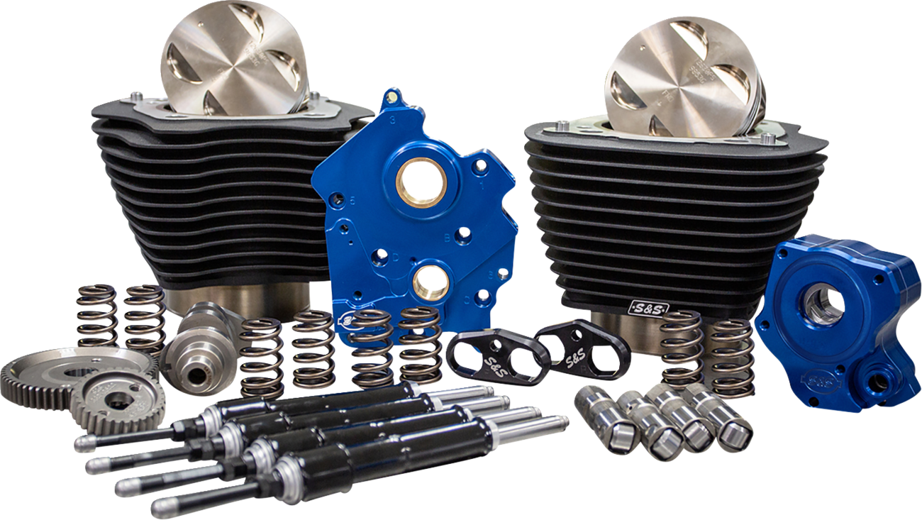 S&S CYCLE POWERPACK OIL COOL 4.25"BORE 4.5"STROKE M8 BLK W/HILIGHT