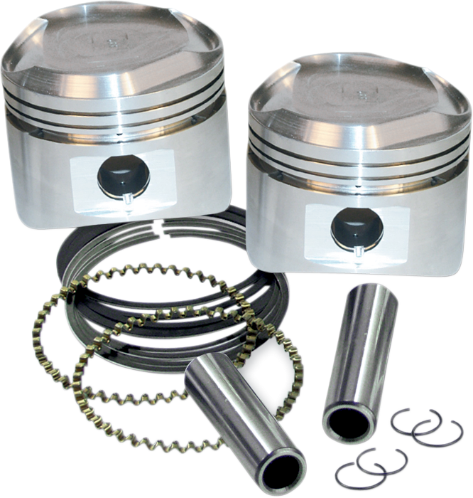 S&S CYCLE Piston Kit - For Super Stock Heads - 3.500" +0.010" - Domed - 80" Big Twin