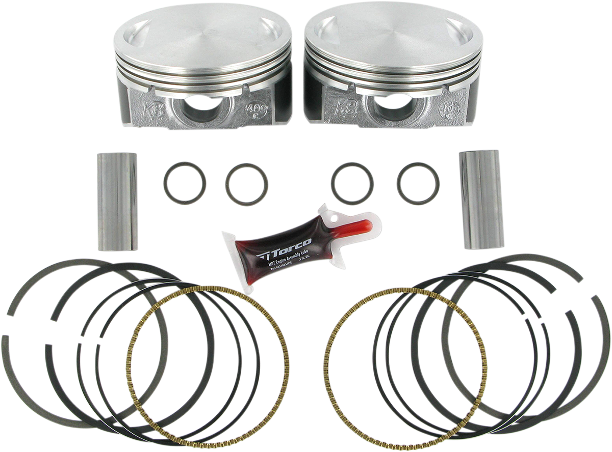 KB PERFORMANCE Piston Kit - 3.875" +0.005" - 10.0:1 CR - 103" Twin Cam | 96" Twin Cam Big Bore