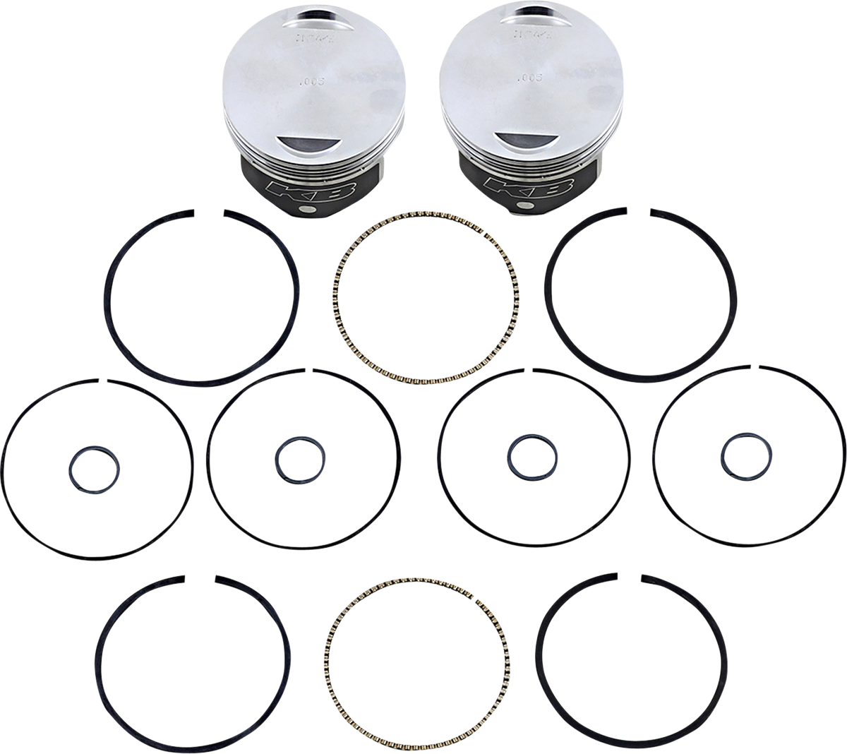 KB PERFORMANCE Piston Kit - 3.750" +0.005" - 8.8:1 CR - 88" Twin Cam