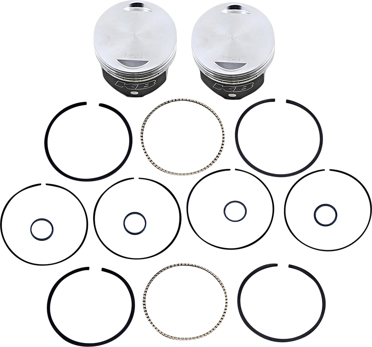 KB PERFORMANCE Piston Kit - 3.750" +0.020" - 8.8:1 CR - 88" Twin Cam