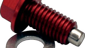 MOOSE OFFROAD Magnetic Drain Plug - Red - Kawasaki