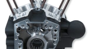 S&S CYCLE Crankcase - 3.937" Bore - Alternator Style - Wrinkle Black - Dyna