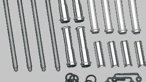 S&S CYCLE Adjustable Pushrod Kit - Chrome Covers - Twin Cam '99-'17