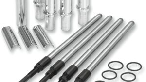 S&S CYCLE Quickee Pushrod Kit with Chrome Covers - Twin Cam