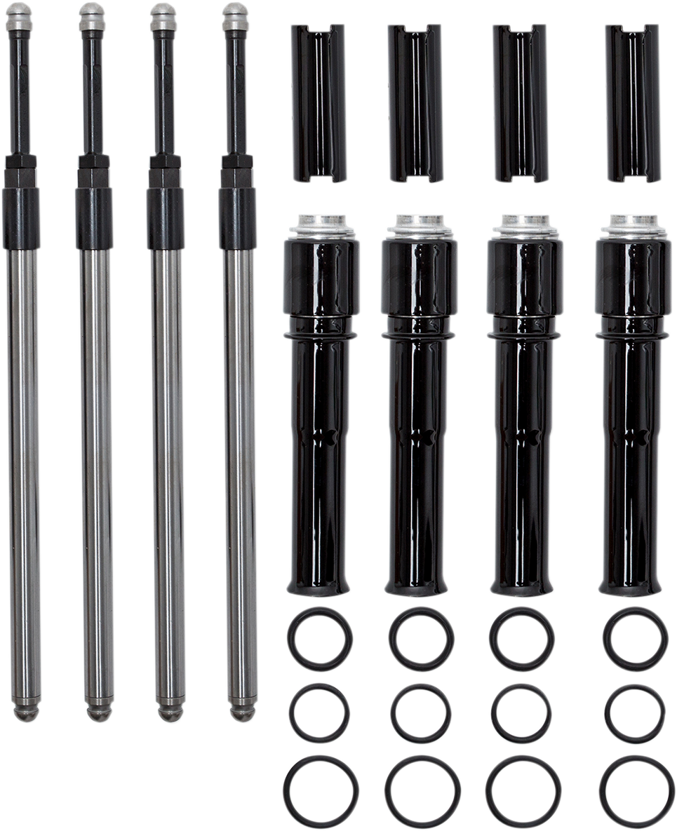 S&S CYCLE Quickee Pushrods Kit with Gloss Black Covers - Twin Cam