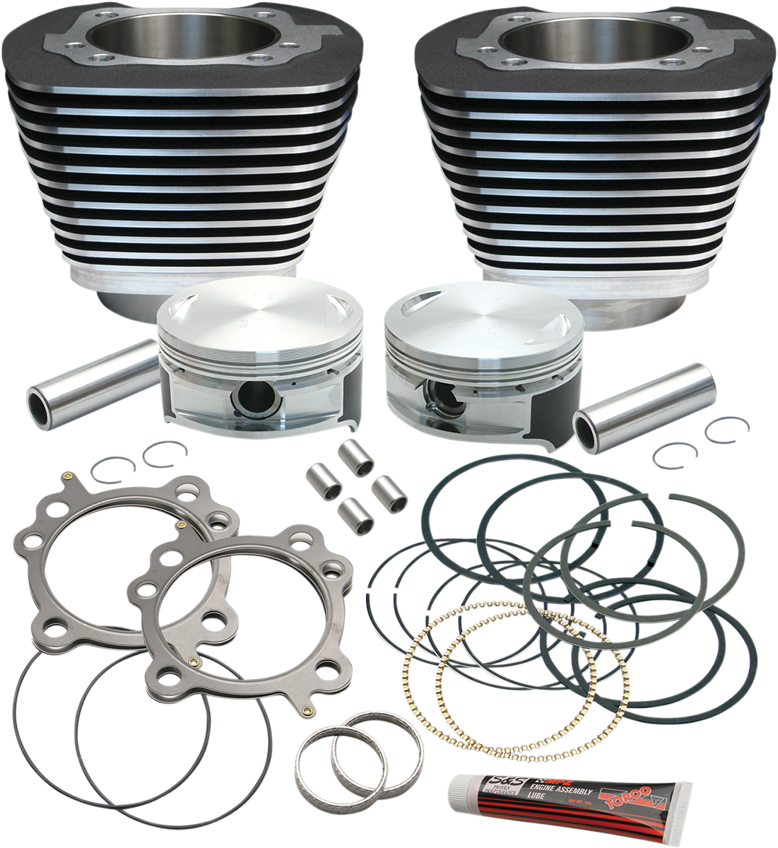 S&S CYCLE Cylinder & Piston Replacement for S&S 106" Stroker Kit - Black