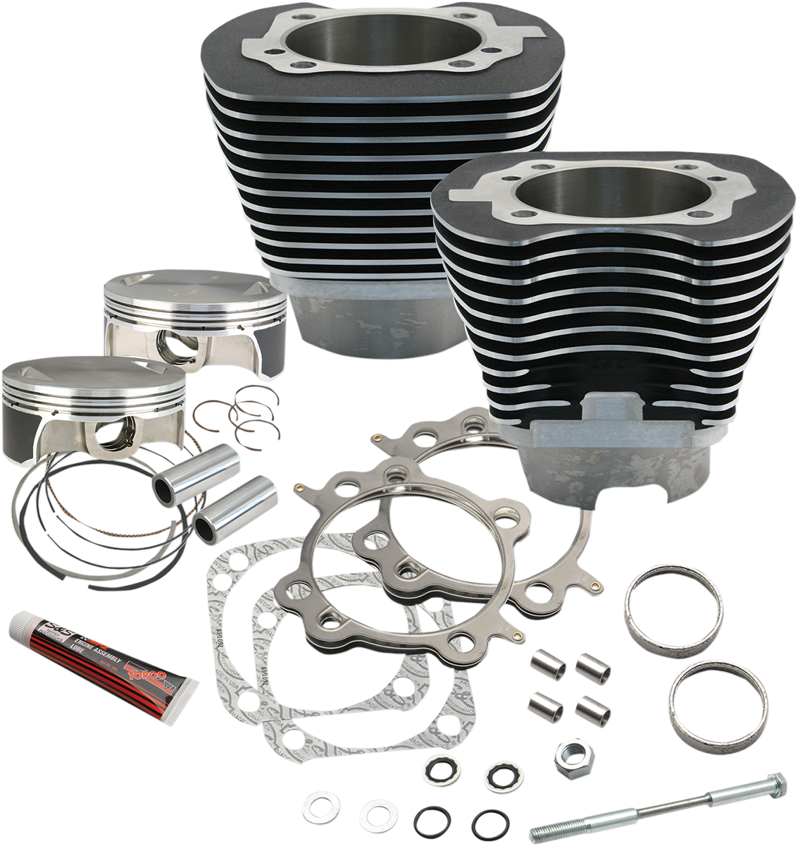 S&S CYCLE 117" Big Bore Cylinder Kit - Wrinkle Black - Twin Cam
