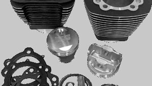 REVOLUTION PERFORMANCE, LLC Cylinder Kit - Monster Big Bore - 100" - Black w/Highlighted Fins - Evolution Big Twin '84-'99