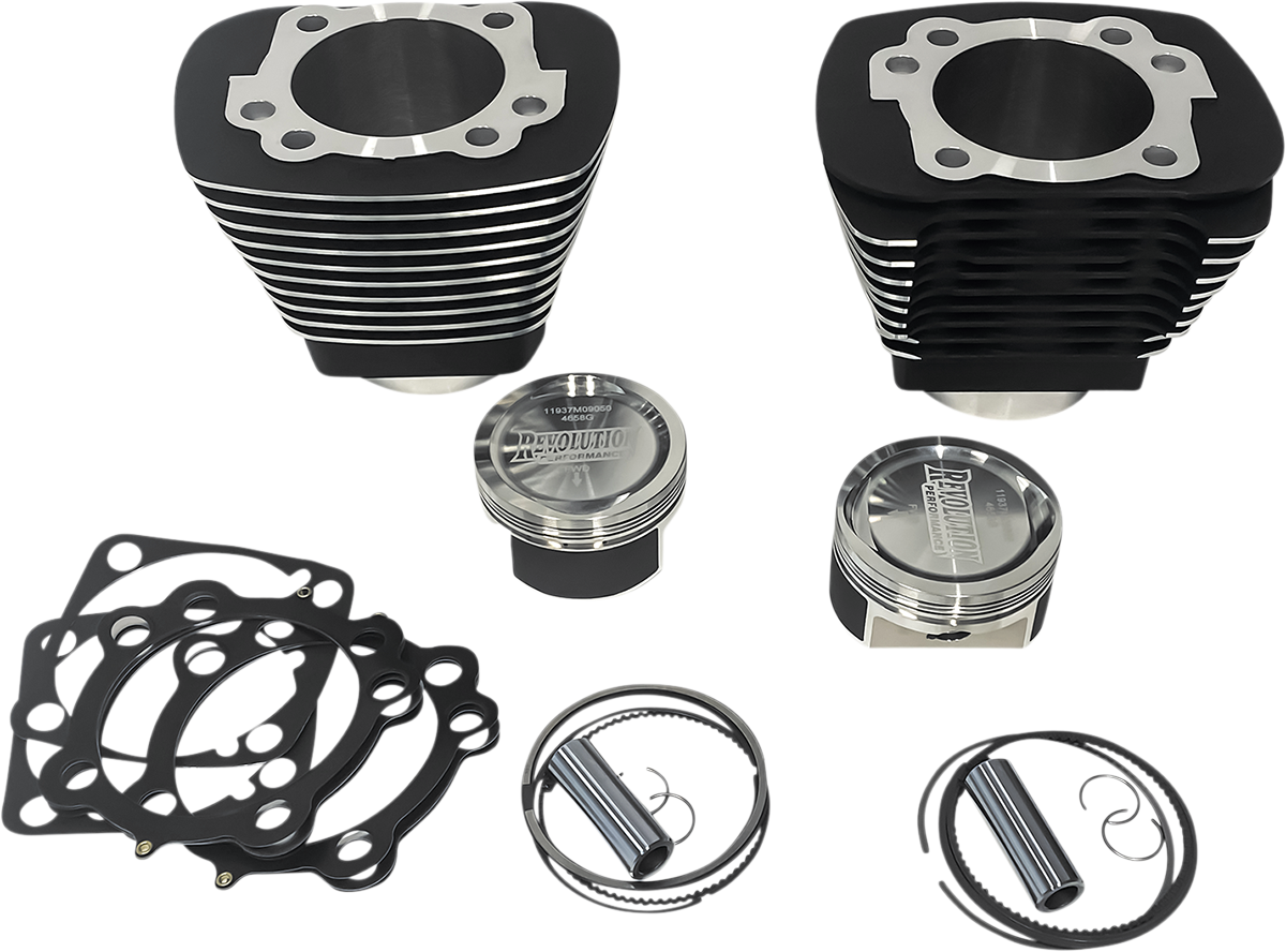 REVOLUTION PERFORMANCE, LLC Cylinder Kit - 1250 cc - Big Bore - Black with Highlighted Fins - XL883