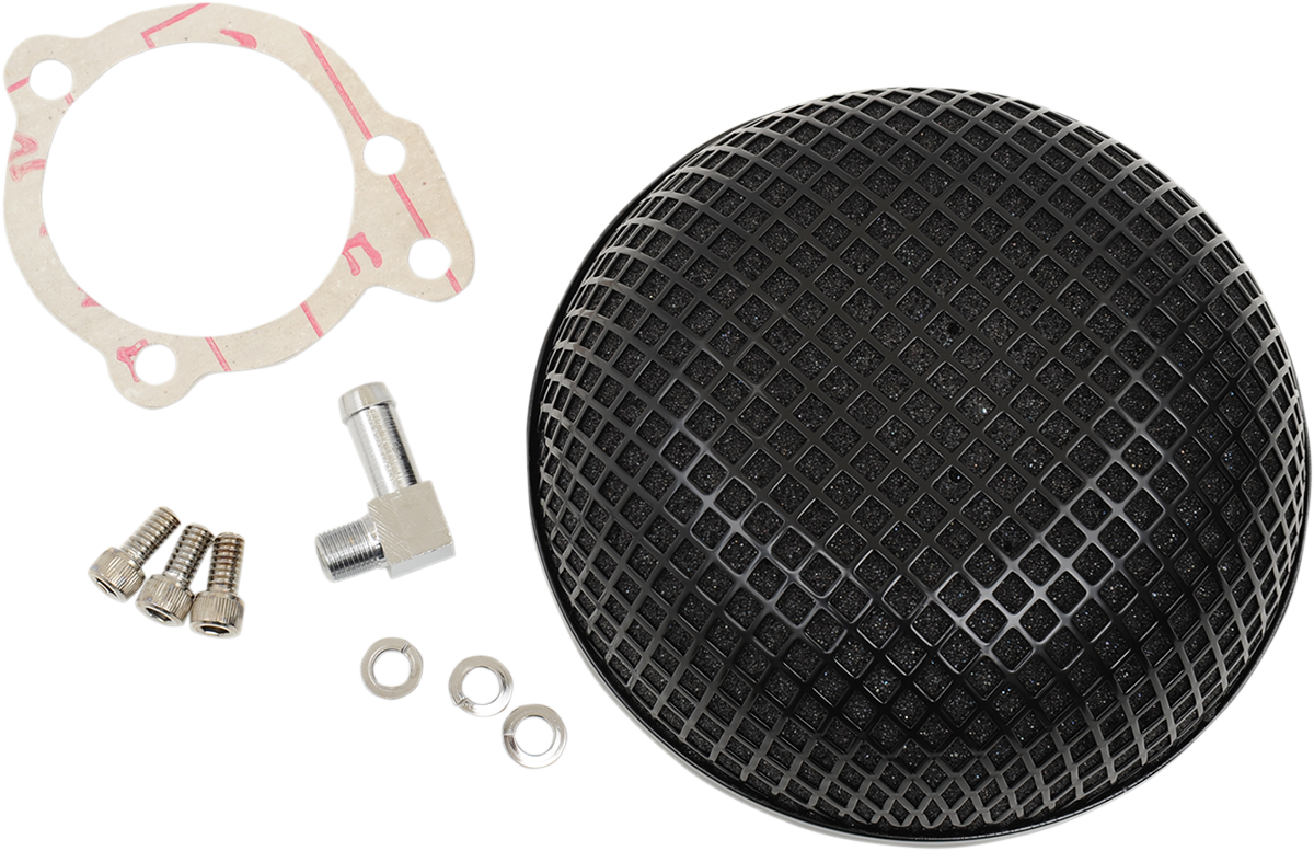 DRAG SPECIALTIES "Bob" Retro-Style Air Cleaner Kit - Black