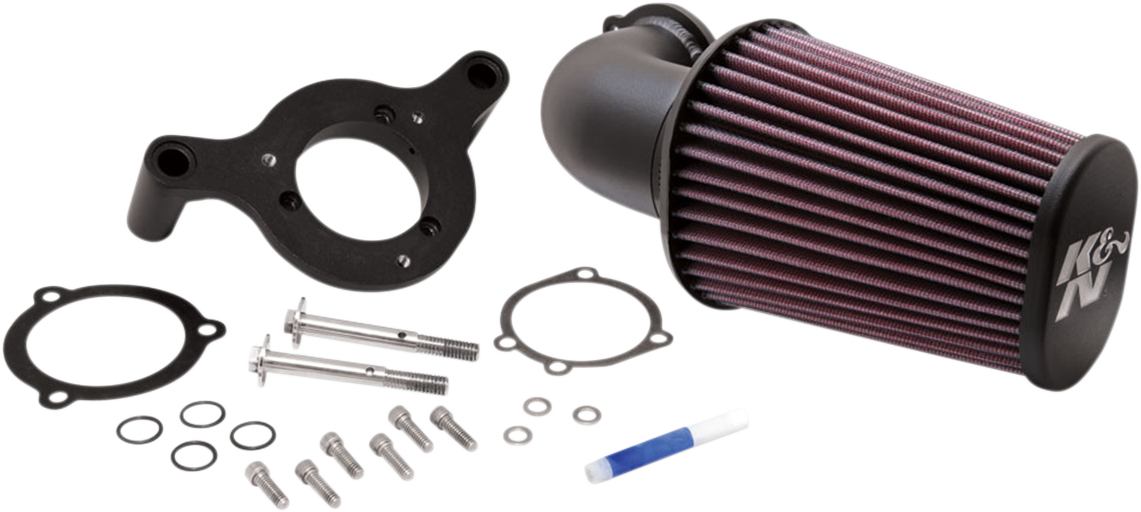 K & N Aircharger® Intake System with Mandrel-Bent Aluminum Intake Tube Kit - Black