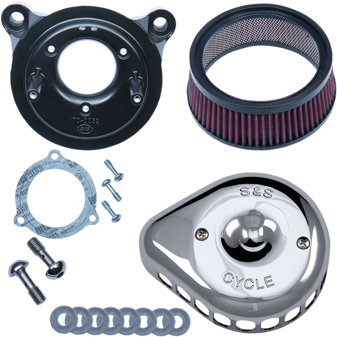 S&S CYCLE Mini Teardrop Stealth Air Cleaner Kit - Chrome