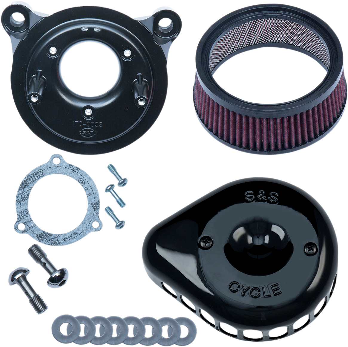 S&S CYCLE Mini Teardrop Stealth Air Cleaner Kit - Gloss Black