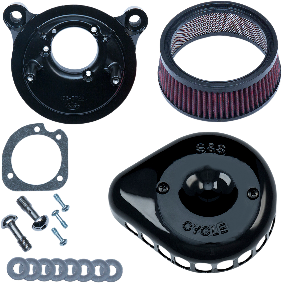 S&S CYCLE Mini Teardrop Stealth Air Cleaner Kit - Gloss Black