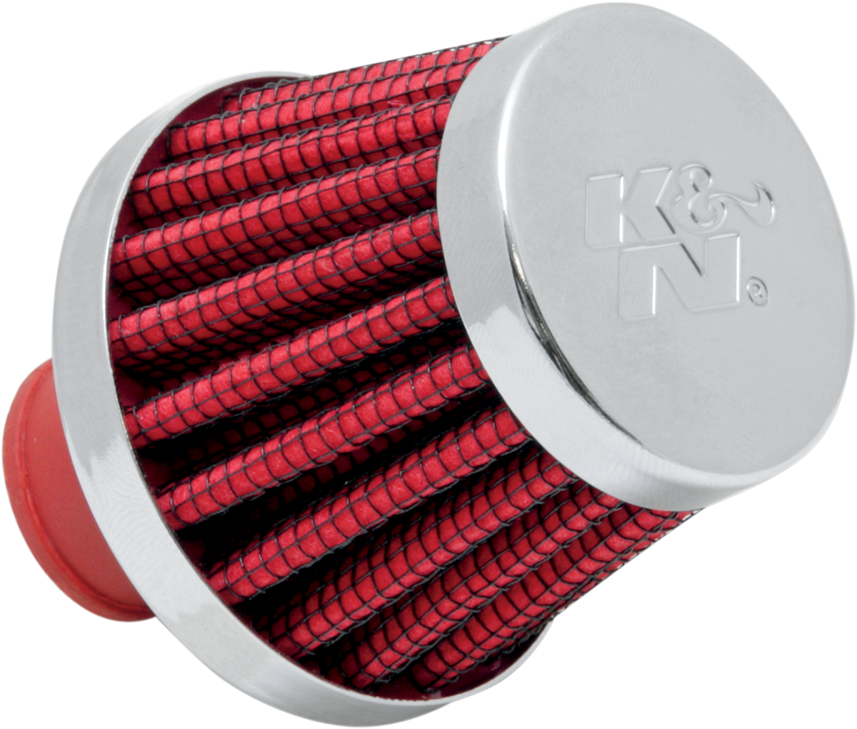 K & N Rubber Base Crankcase Vent Filter - Red - 3/8" ID