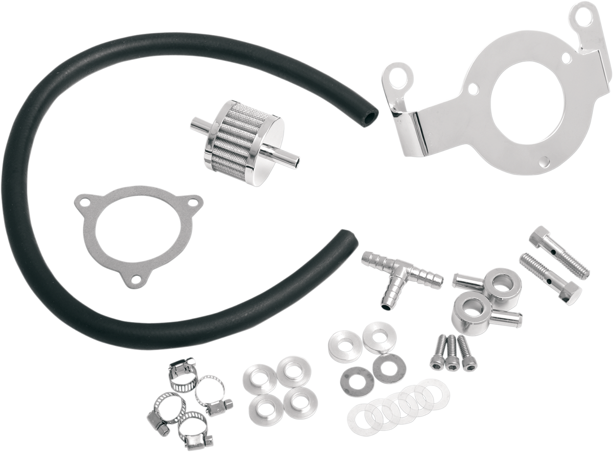 DRAG SPECIALTIES Crankcase Breather with Support Bracket Kit - Dyna/Softail/Touring/Trike