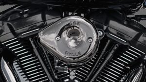 S&S CYCLE Stealth Mini Teardrop Air Cleaner Cover - M8 - Lava Chrome
