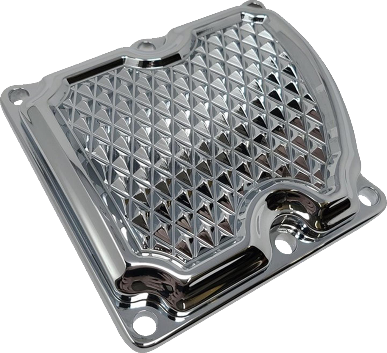 COVINGTONS Transmission Top Cover - Diamondback - Chrome - M8 Touring
