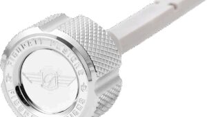 FIGURATI DESIGNS Transmission Oil Dipstick - Magnetic - Knurled - Silver - M8