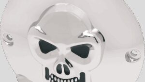 DRAG SPECIALTIES Skull Derby Cover - Chrome - 4-Hole