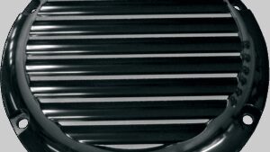 JOKER MACHINE Derby Cover - Black/Silver - Finned - '04-'22 XL