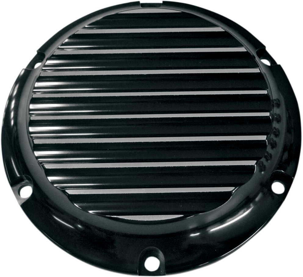 JOKER MACHINE Derby Cover - Black/Silver - Finned - '04-'22 XL