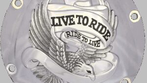 DRAG SPECIALTIES Derby Cover - Live to Ride - 6-Hole - Chrome - '04-'22 Sportster