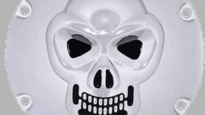 DRAG SPECIALTIES Skull Derby Cover - Chrome - 6-Hole