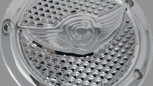 COVINGTONS Derby Cover - Diamondback - 5-Hole - Chrome - Twin Cam