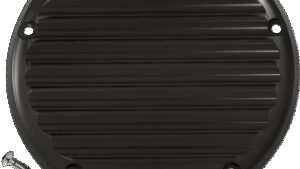 JOKER MACHINE Derby Cover - 5 Hole - Finned - Black - M8 Softail