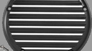 JOKER MACHINE Derby Cover - 5 Hole - Finned - Black/Silver - M8 Softail