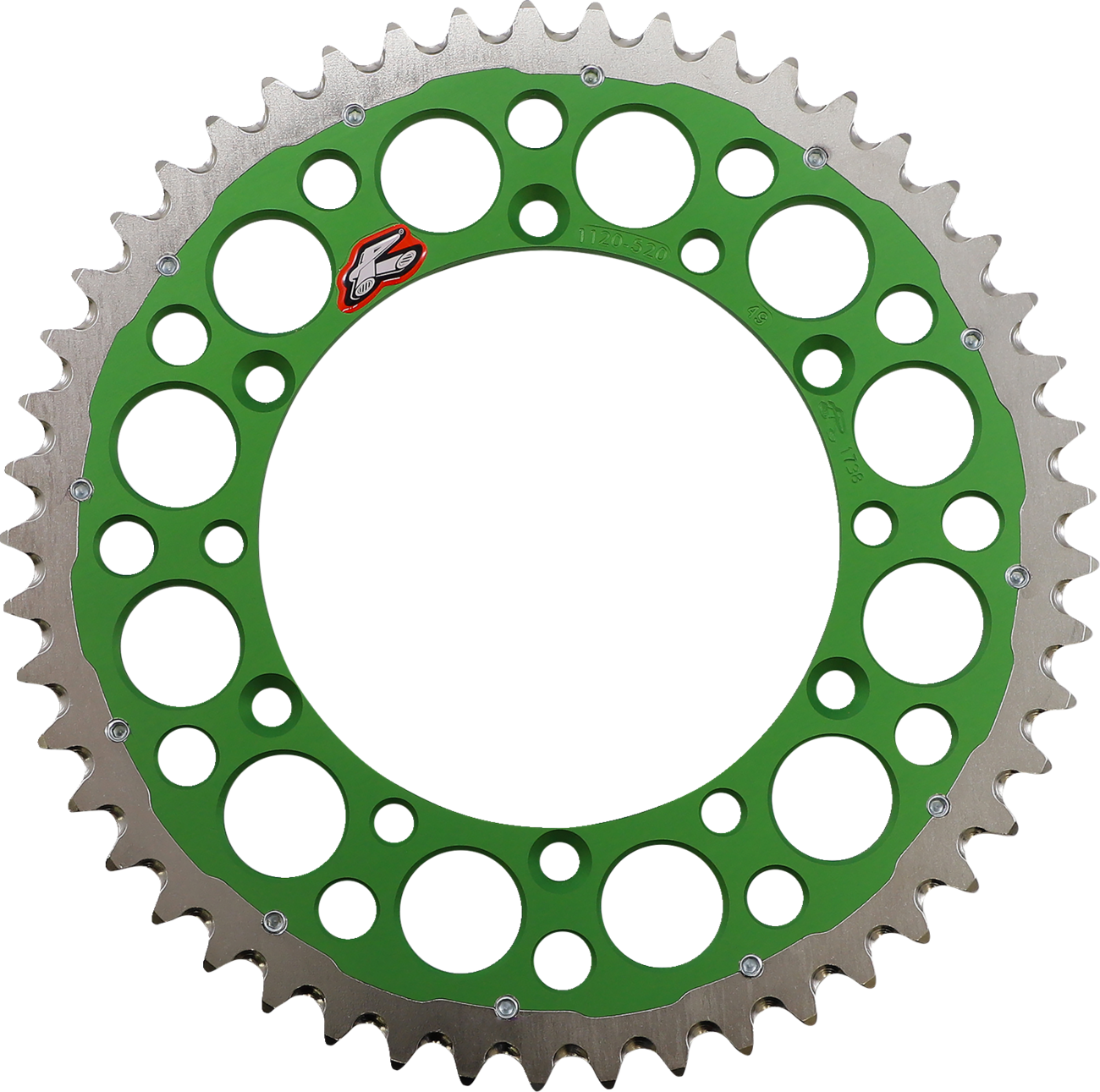 RENTHAL Twinring™ Rear Sprocket - 49 Tooth - Green - Kawasaki/Suzuki