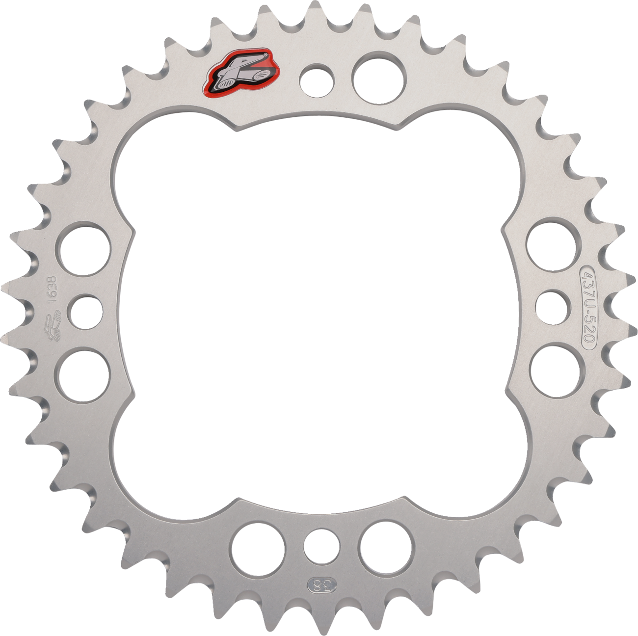 RENTHAL Rear Sprocket - Aluminum - 38 Tooth - Silver - Yamaha