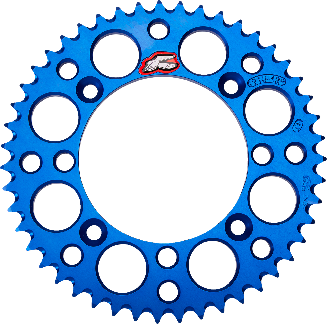 RENTHAL Rear Sprocket - Aluminum - 47 Tooth - Blue - Suzuki/Yamaha