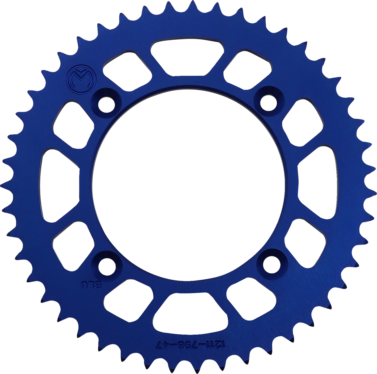 MOOSE OFFROAD Rear Sprocket - Aluminum - 47 Tooth - Blue - Suzuki/Yamaha