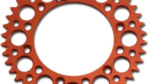 RENTHAL Rear Sprocket - Aluminum - 44 Tooth - Orange - Gas Gas/Husqvarna/Husaberg/KTM