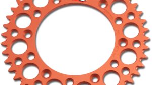 RENTHAL Rear Sprocket - Aluminum - 45 Tooth - Orange - Gas Gas/Husqvarna/Husaberg/KTM