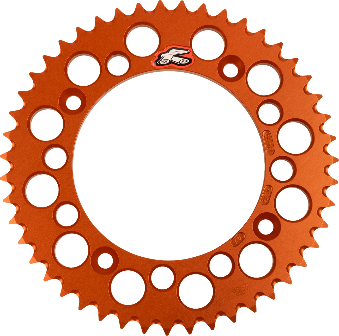 RENTHAL Rear Sprocket - Aluminum - 47 Tooth - Orange - Gas Gas/Husqvarna/KTM