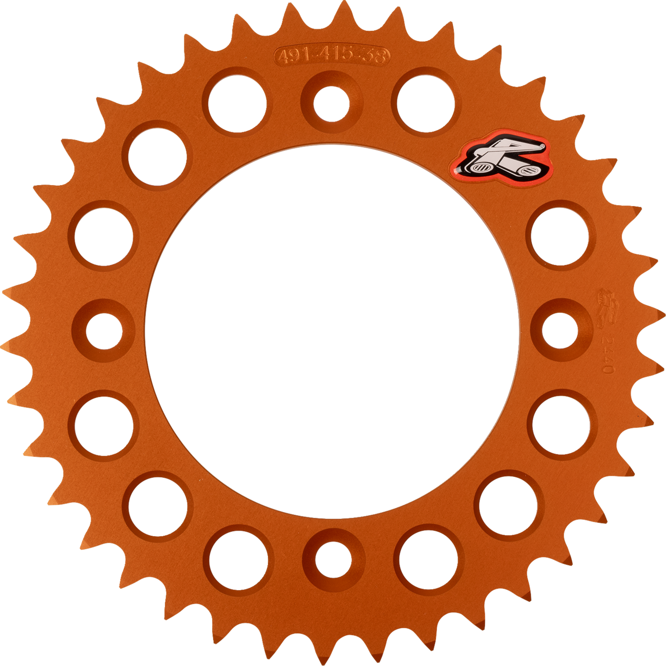 RENTHAL Rear Sprocket - Aluminum - 38 Tooth - Orange - Gas Gas/Husqvarna/KTM