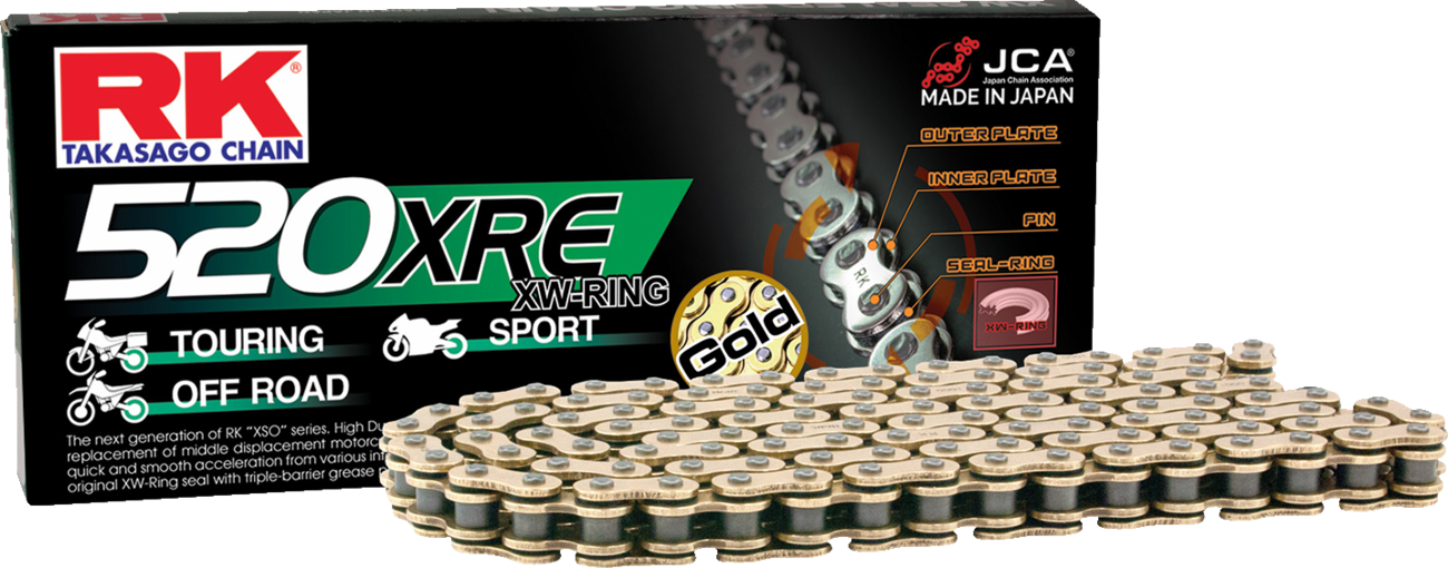 RK 520 XRE - Drive Chain - 116 Links - Gold