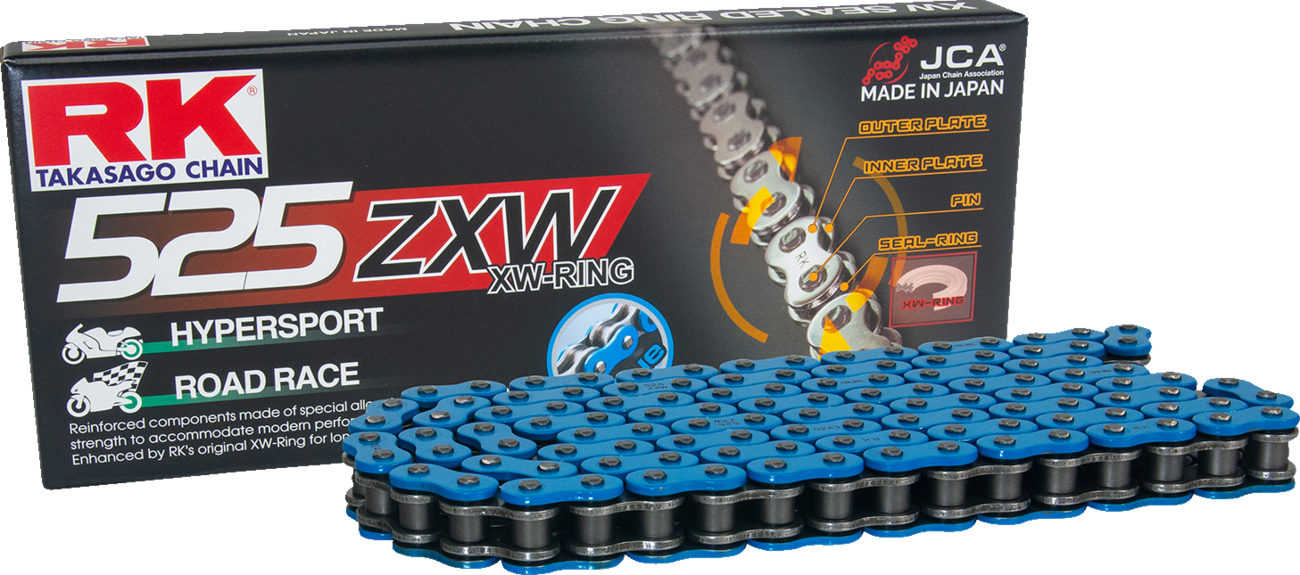 RK 525 ZXW - Connecting Link - Rivet - Blue