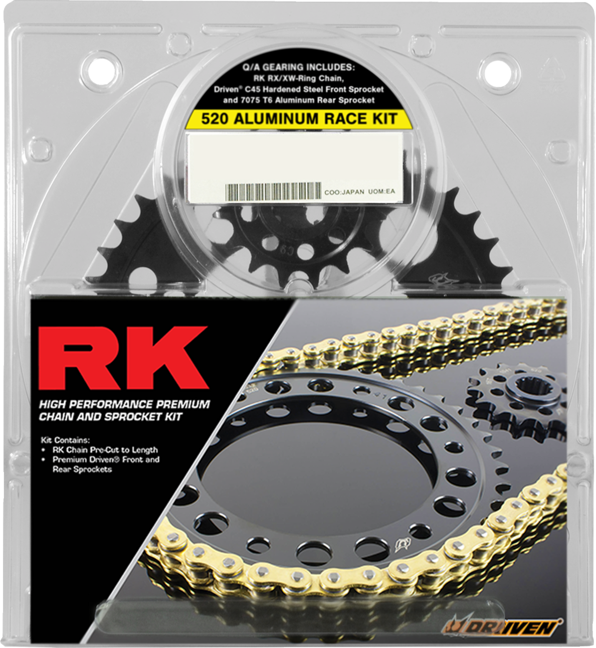 RK Chain and Sprocket Kit - 520 Aluminum Race - Gold - Yamaha YZF-R1 '15-'23
