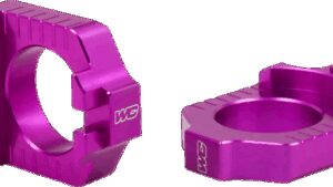 WORKS CONNECTION Elite Axle Block Kit - Purple - YZ 250/450F