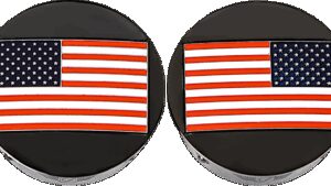 FIGURATI DESIGNS Swing Arm Covers - American Flag - Custom - Reversed - Black