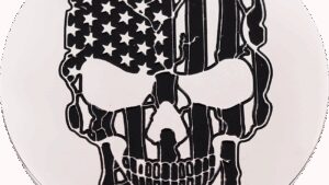 FIGURATI DESIGNS Swing Arm Covers - Contrast Cut - American Flag Skull - Custom