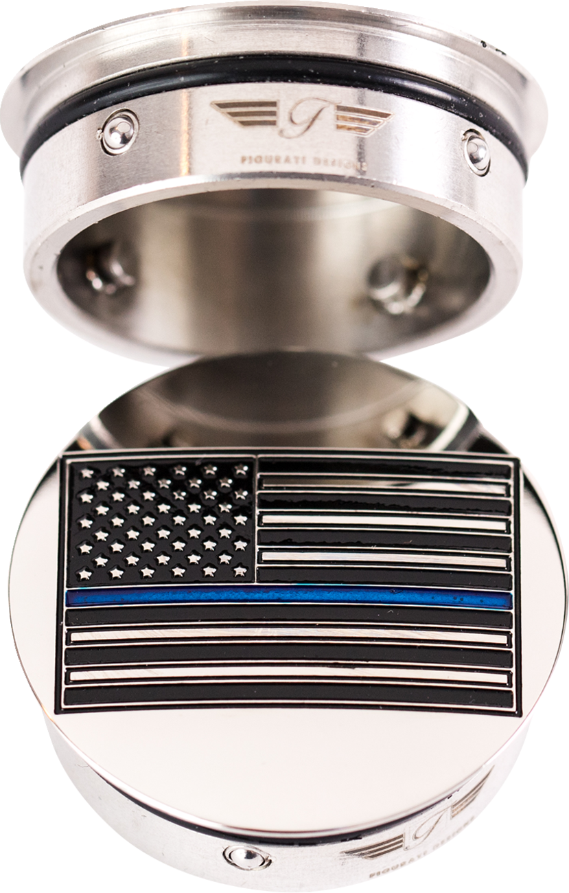 FIGURATI DESIGNS Swing Arm Covers - Blue Line American Flag - Custom - Reversed