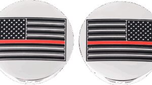 FIGURATI DESIGNS Swing Arm Covers - Red Line American Flag - Custom - Reversed